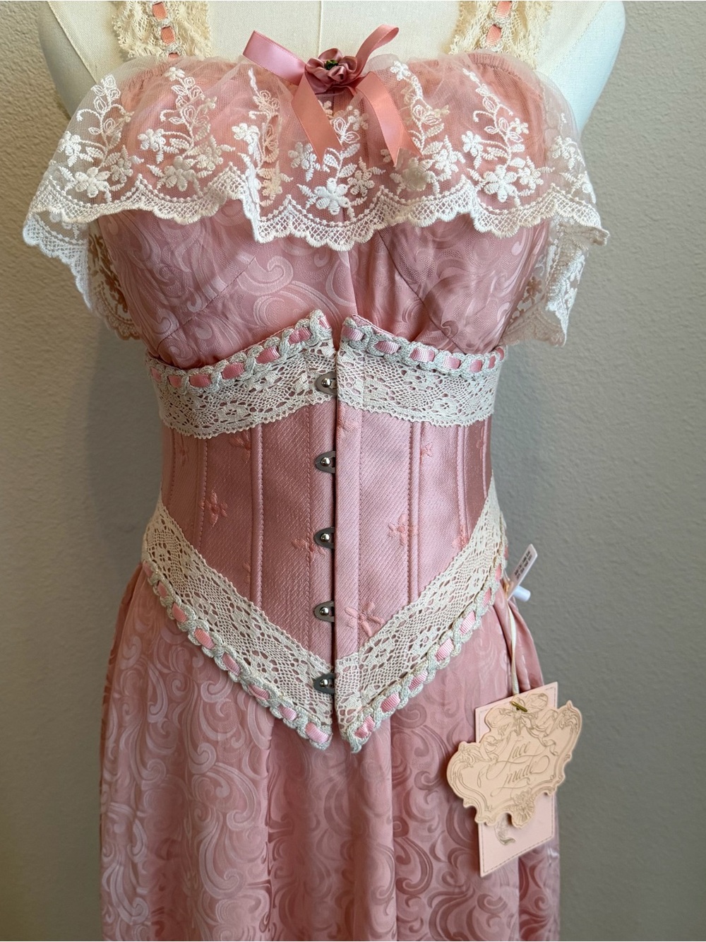 Lacemade Pink Dress and Corset - Picture 3 of 8